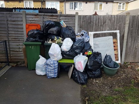 Before and after garage clearance in Hoxton