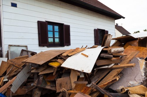 Various types of builders waste including wood and metals