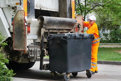 Bulk waste collection truck ready to pick up furniture
